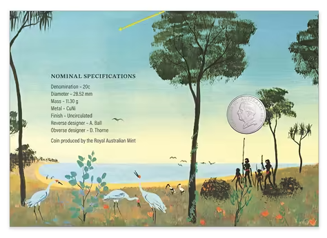 50th Anniversary of The Rainbow Serpent 20c Coloured Uncirculated Limited Edition PNC