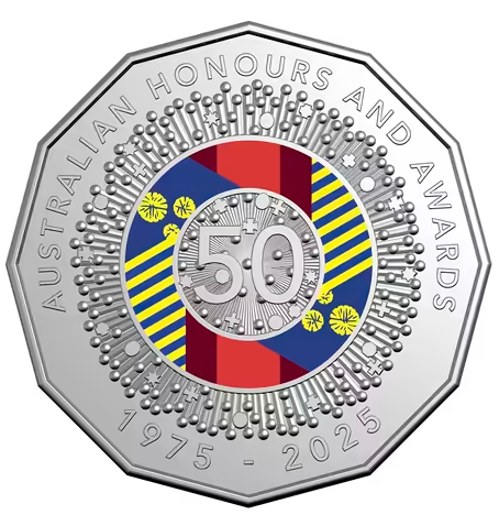 50th Anniversary of Australian Honours System Limited Edition Coin and Mini-sheet PNC