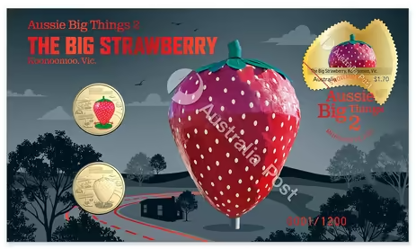 2025 Aussie Big Things 2 Big Strawberry Limited Edition 2 Coin PNC