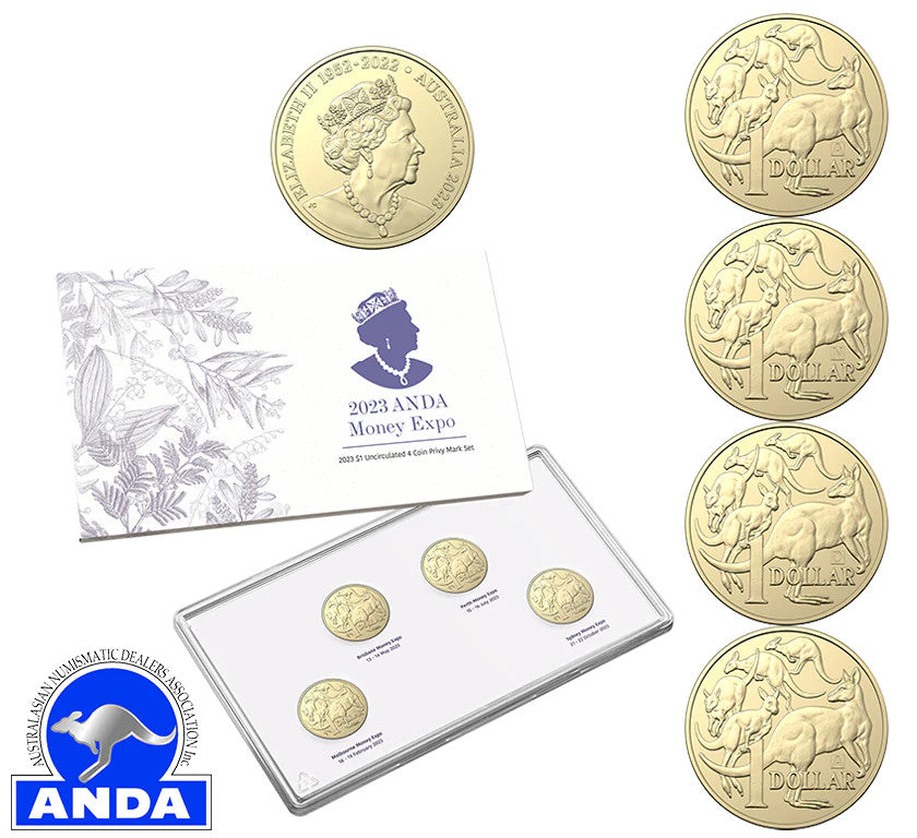 2023 $1 ANDA MONEY EXPO PRIVYMARK 4-COIN SET