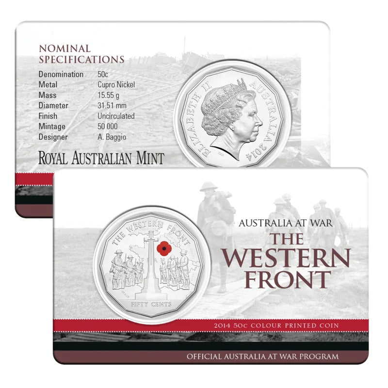 Australia 2014 Australians At War - Western Front 50c UNC Coin