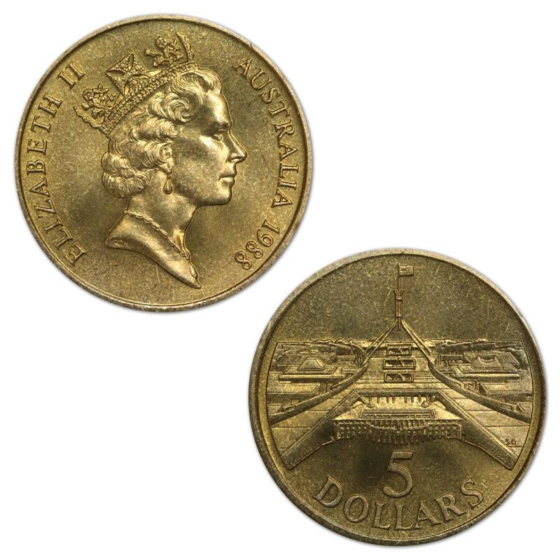 1988 Australian $5 Commonwealth Bank Commemorative Coin UNC