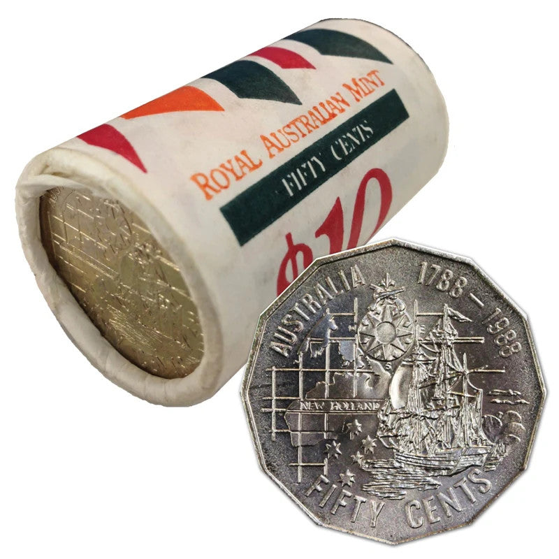 1988 50 Cent First Fleet Bi-centenary RAM roll
