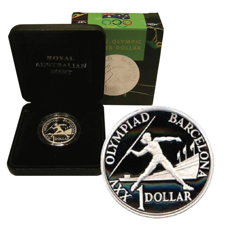 $1 1992 Barcelona Olympics Silver Proof Coin