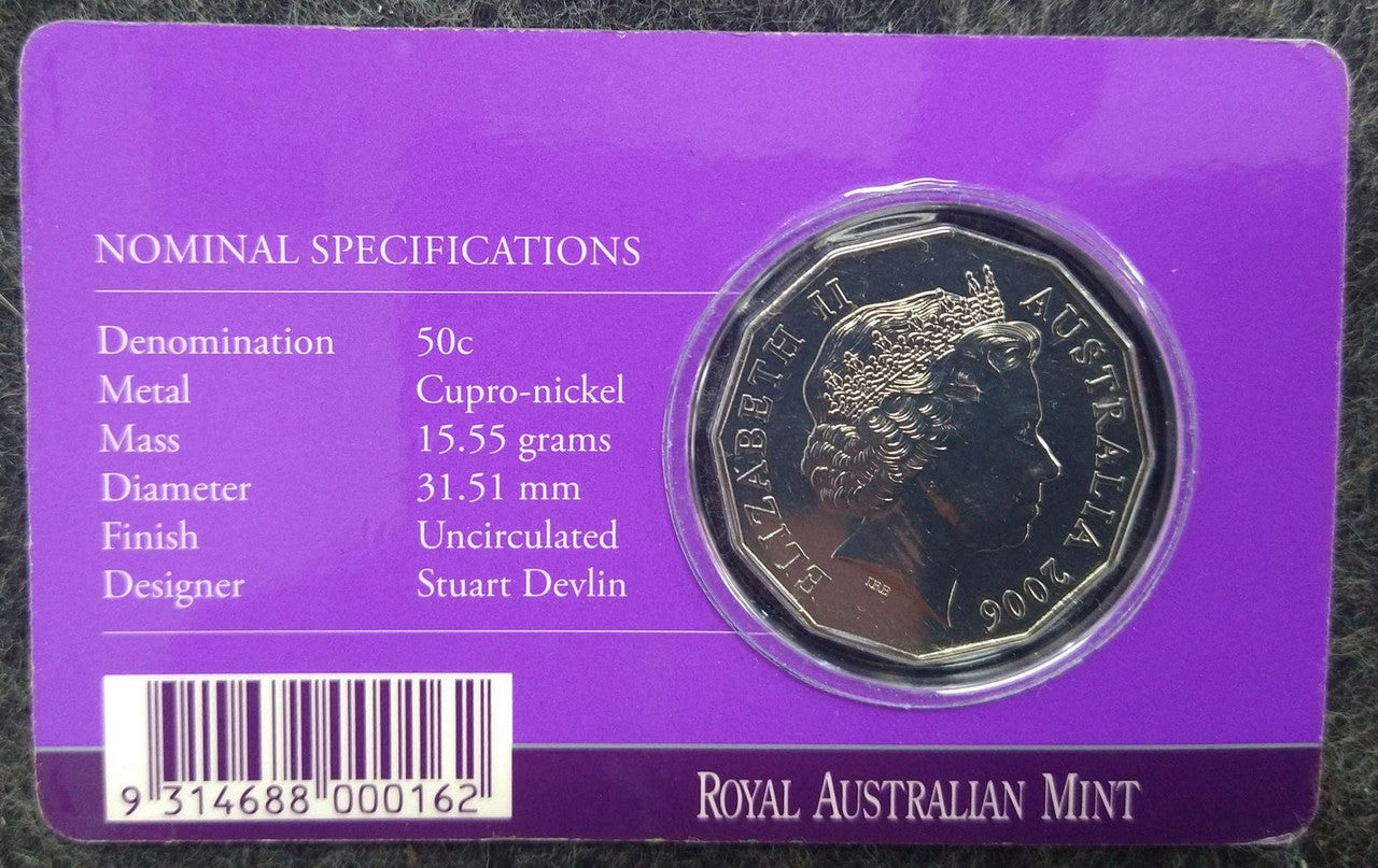 2006 Royal Visit 50 Cent coin in card