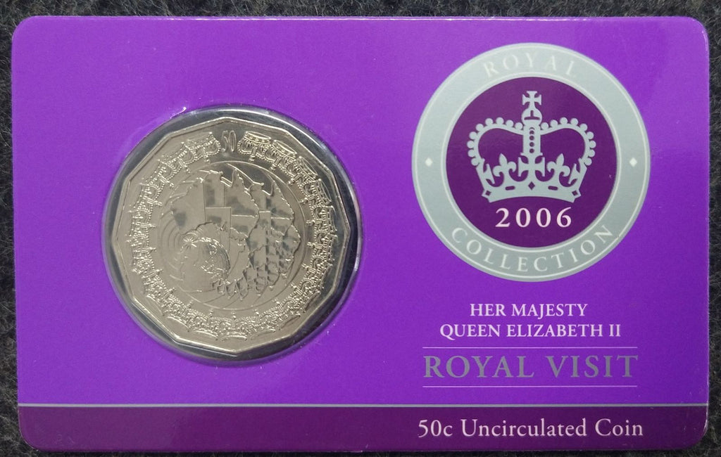 2006 Royal Visit 50 Cent coin in card