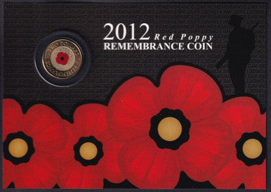 Sherwood 2012 Red Poppy Remembrance $2 Two Dollar Carded UNC Coin