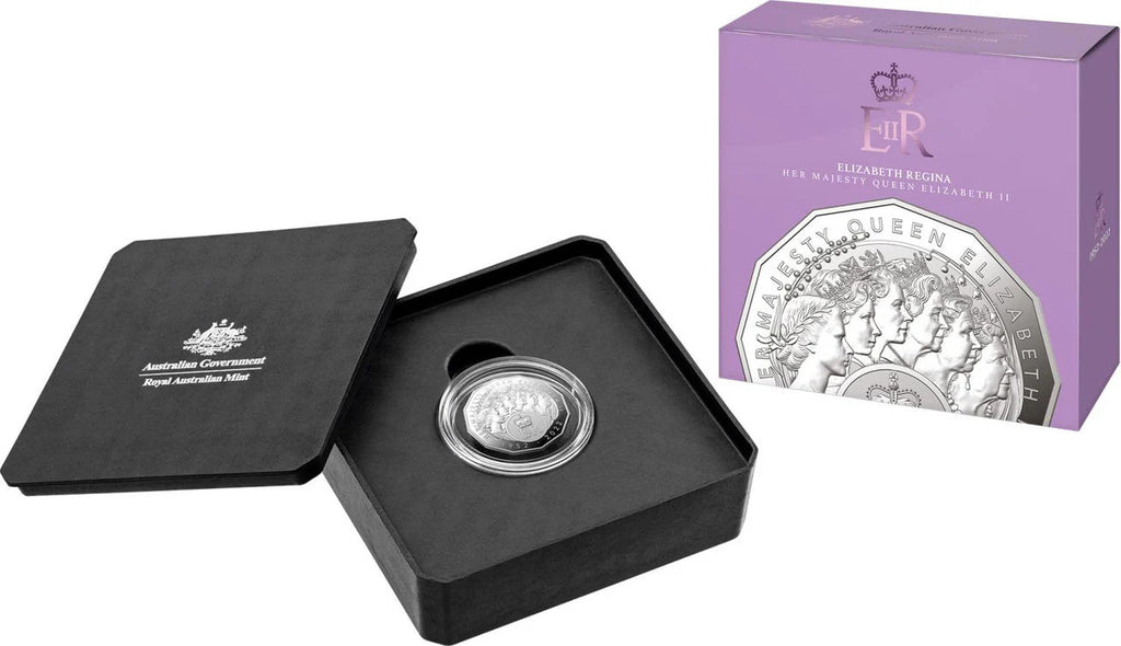 50c 2023 Elizabeth Regina HM Queen Elizabeth II Commemoration Silver Proof