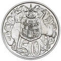 5 X 1966 Round 50 cent Circulated Coins - 80% Silver