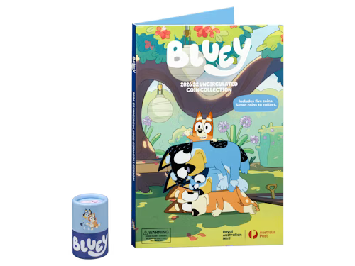 2026 $2 Bluey 5 Coin Folder and tube set + Bluey & Bingo Till Coins.