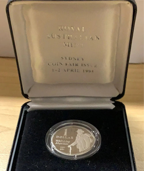 1995 Waltzing Matilda Sydney Coin Fair Issue - $1 Silver Proof Coin