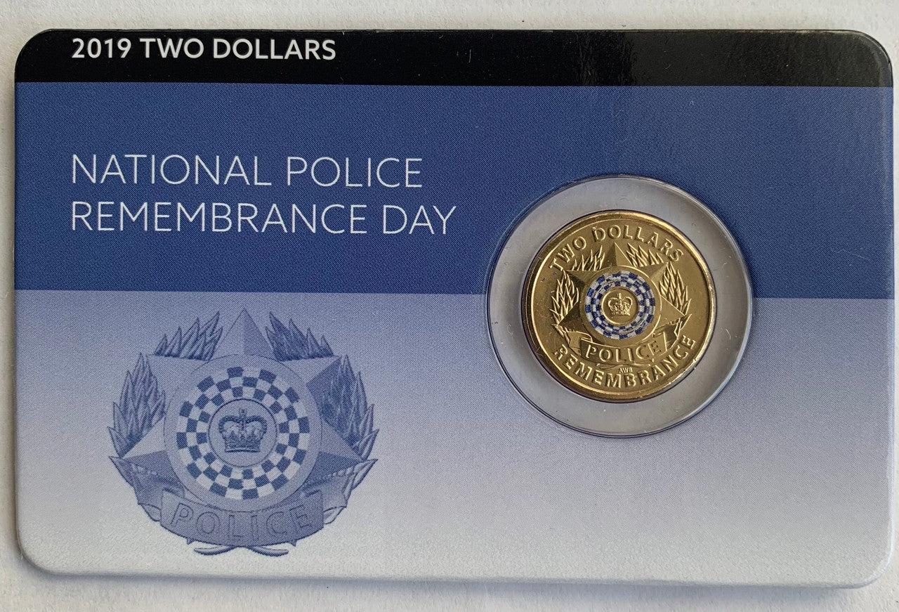 2019 National Police Remembrance Day $2 Coin in card