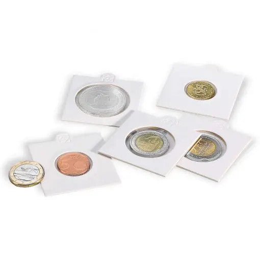 MATRIX Coin holders, white inside, self-adhesive, pack of 25