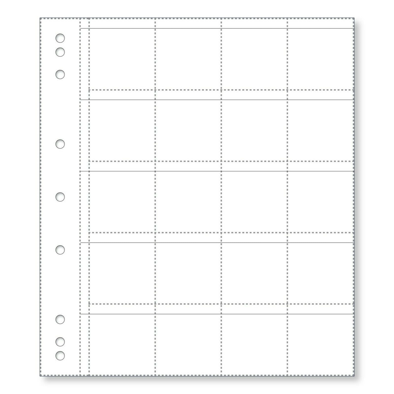 Renniks Coin Album Plastic Refill Pack of 10 Pages - 20 Pockets