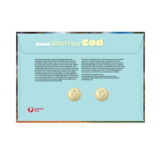 2023 Aussie Big Things Giant Murray Cod Coloured and Standard Coin PNC (Double Coins)