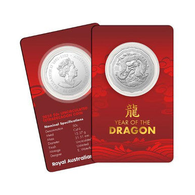 2024 Lunar Calendar New Year of the Dragon 50cTetra  Decagon Uncirculated Coin