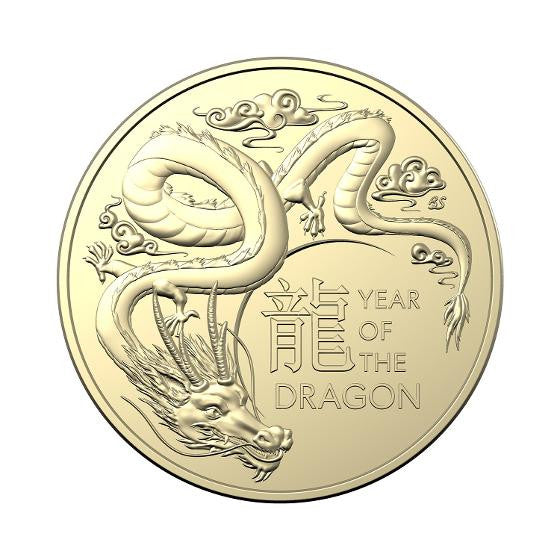 2024 Lunar Calendar New Year of the Dragon $1 Uncirculated 2 Coin Set