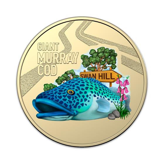 2023 Aussie Big Things Giant Murray Cod Coloured and Standard Coin PNC (Double Coins)