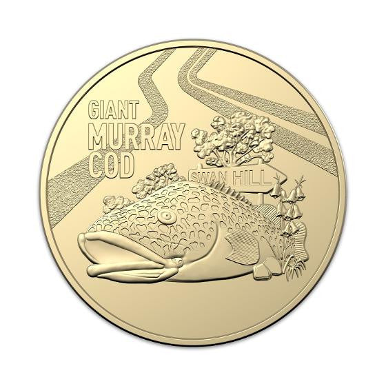 2023 Aussie Big Things Giant Murray Cod Coloured and Standard Coin PNC (Double Coins)