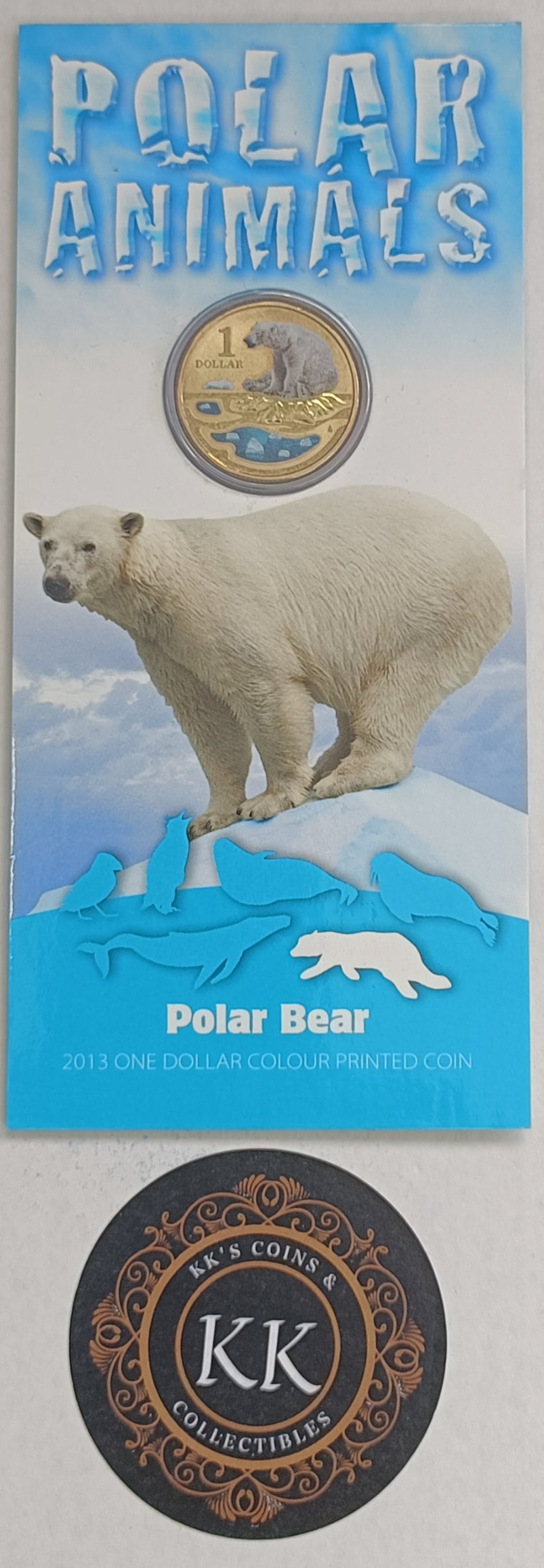 2013 $1 Polar Animals - Polar Bear Uncirculated Coin on Card
