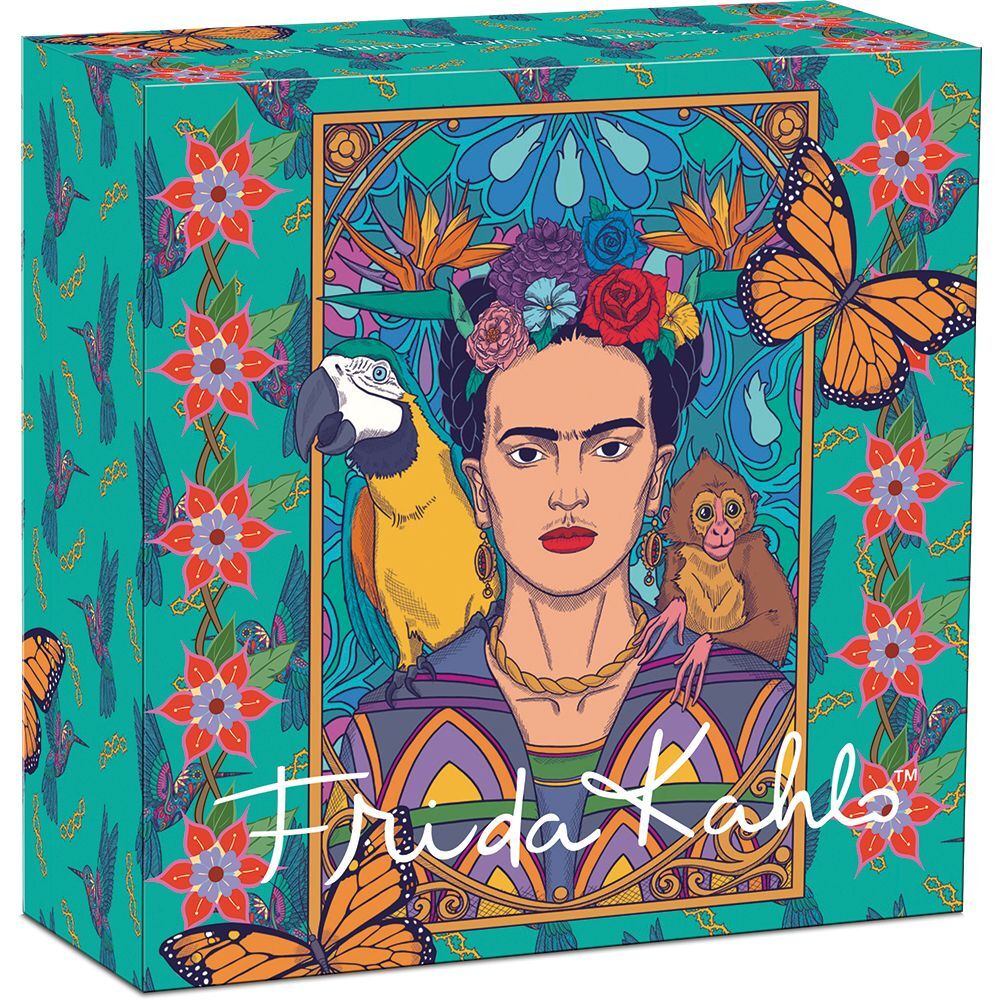2024 2 Oz Frida Kahlo Silver Antiqued Coloured Coin
