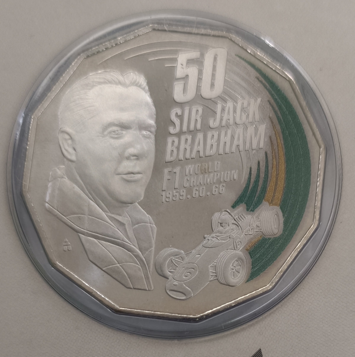 2017 50 Cents Sir Jack Brabham Uncirculated Australian Decimal Coin on Card