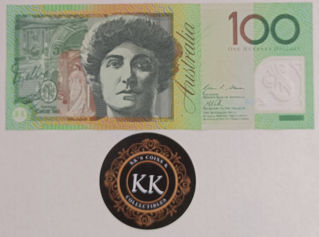 2014 Australia $100 Banknote 7 Digit RADAR