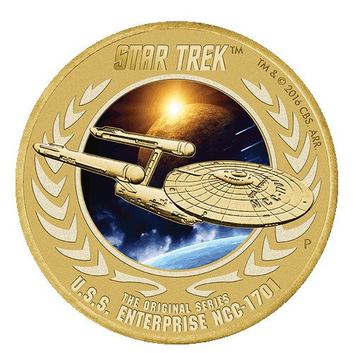 2016 $1 PNC - Star Trek: The Original Series U.S.S. Enterprise NCC-1701 $1 Stamp and Coin Cover (PNC)