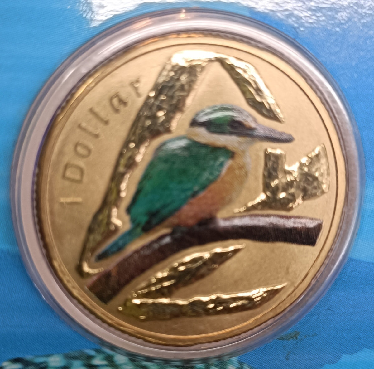 2011 $1 Air Series - Sacred Kingfisher Uncirculated Coin on Card