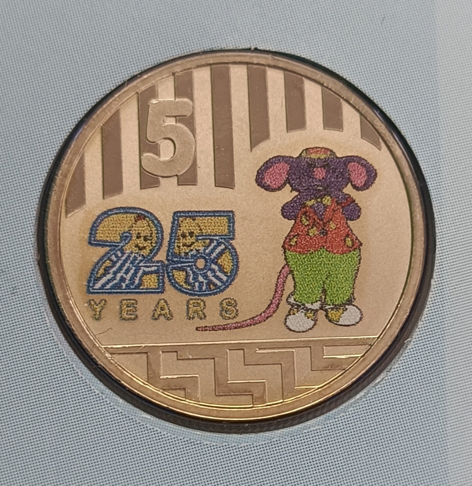 2017 Bananas in Pyjamas 25th Anniversary 20c and 5c Coloured Coin Philatelic Numismatic Cover (PNC)