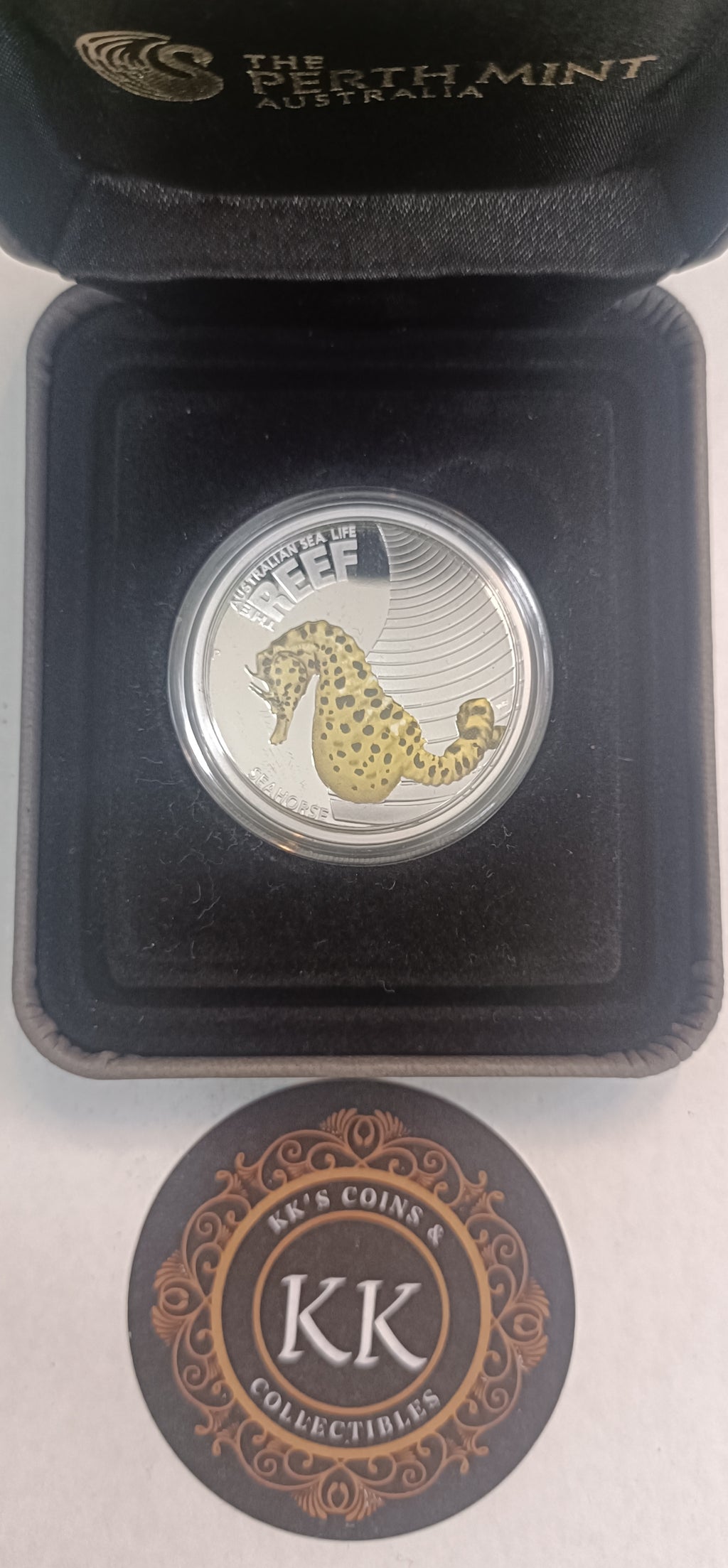 2010 50c Australian Sea Life The Reef - Seahorse - 1/2oz Silver Coloured Proof Coin