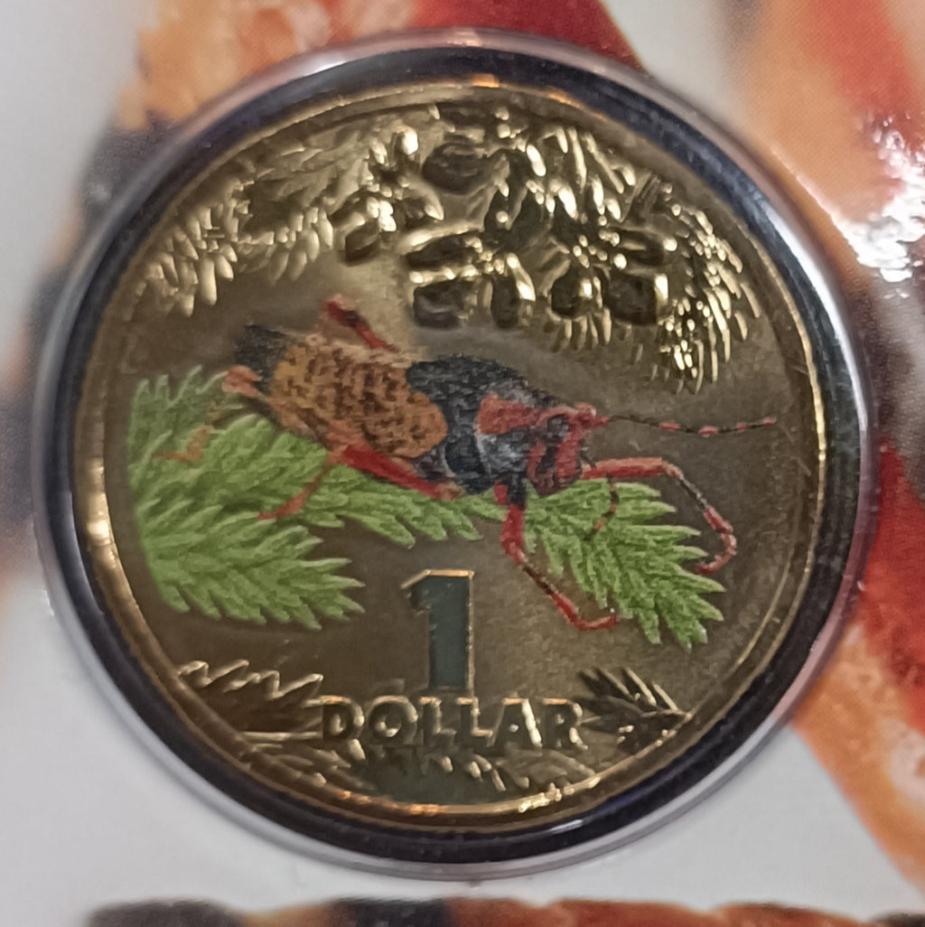 2014 $1 Bright Bugs - Leichhardt's Grasshopper Uncirculated Coin on Card