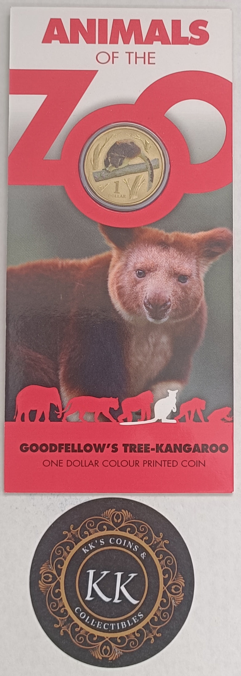 2012 $1 Animals of The Zoo - Goodfellow's Tree-Kangaroo Uncirculated Coin on Card