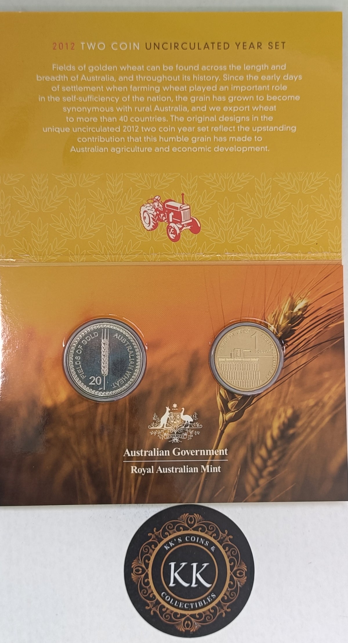 Australia 2012 2 Coin Mint Set Australian Wheat Fields of Gold