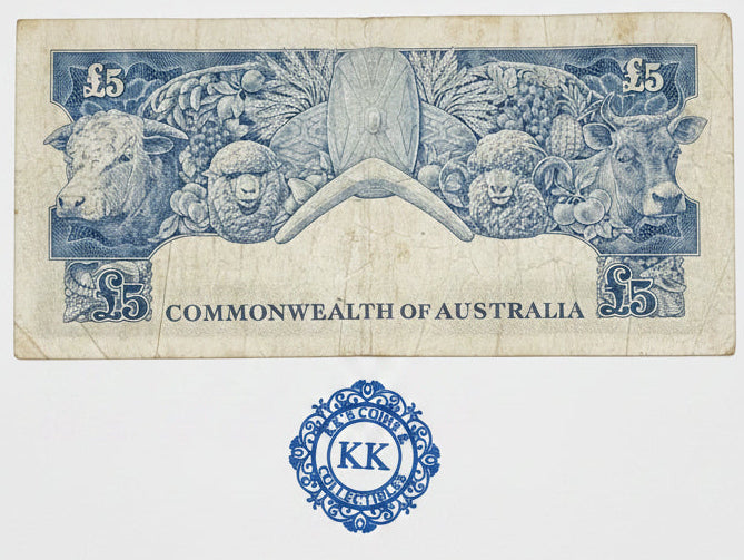 1960 £5 Coombs/Wilson Five Pound Banknote Reserve Bank TC05 183765