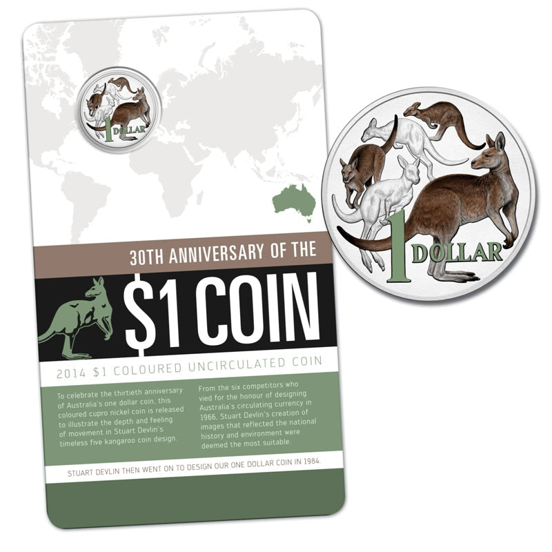 2014 30th Anniversary $1 Coloured Coin