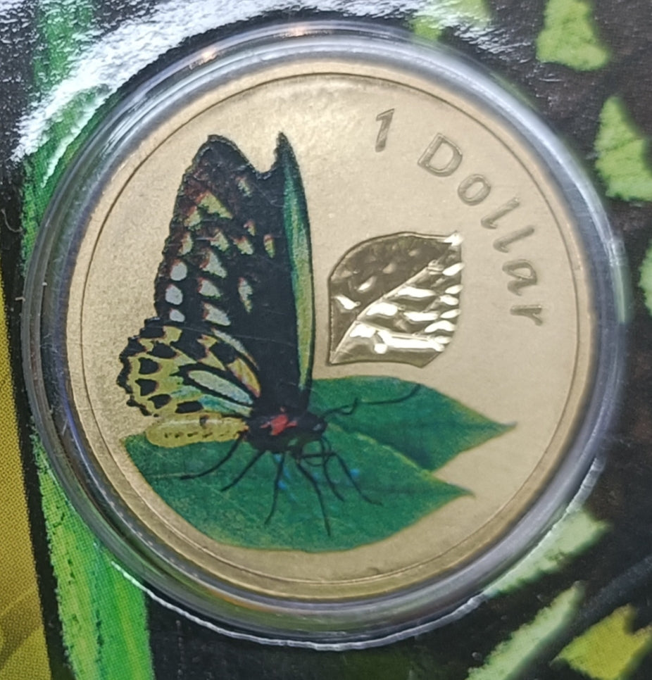 2011 $1 Air Series - Cairns Birdwing Butterfly Uncirculated Coin on Card