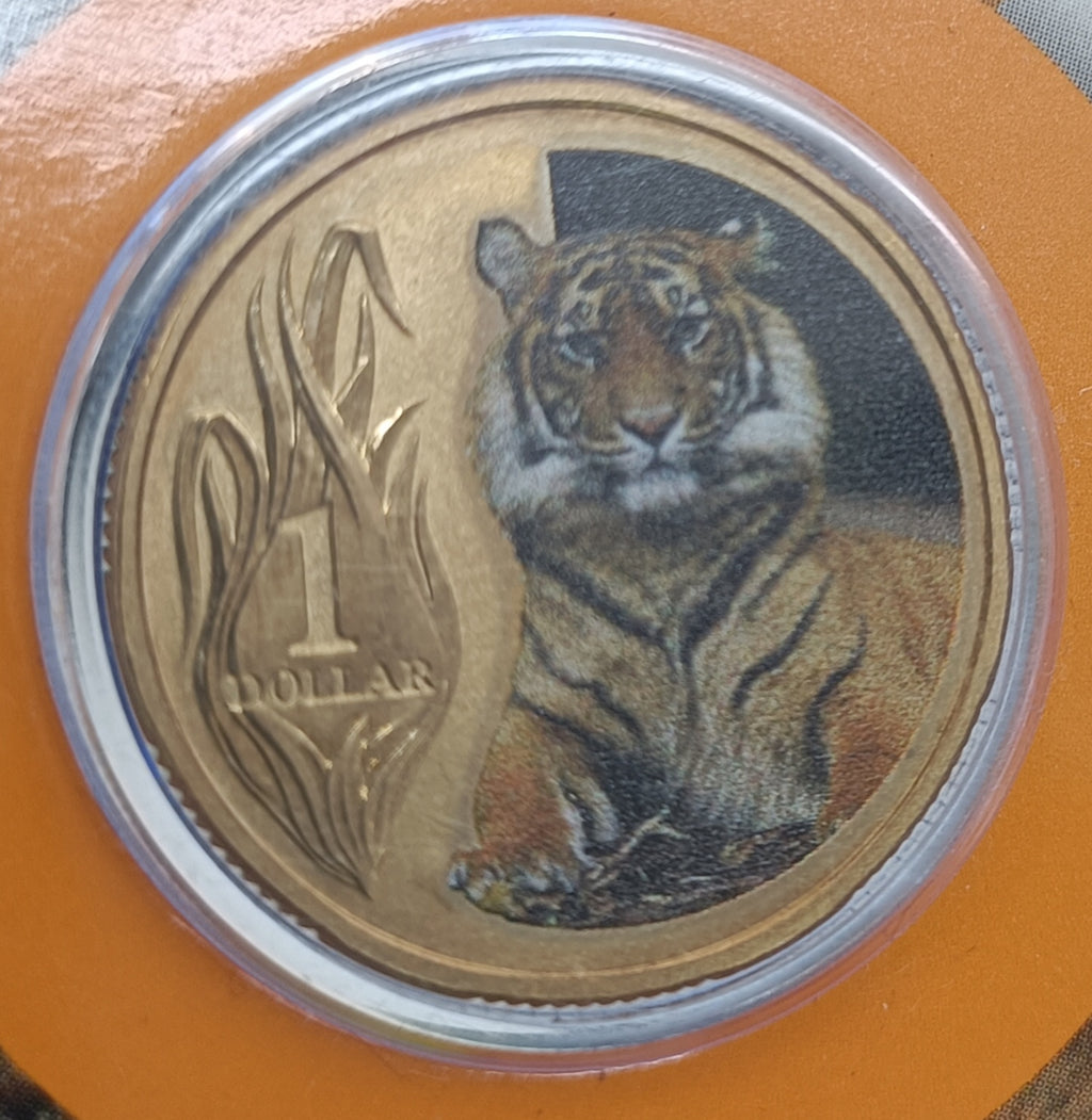 2012 $1 Animals of The Zoo - Sumatran Tiger Uncirculated Coin on Card