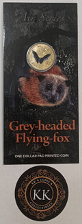 2011 $1 Air Series - Gray Headed Flying Fox Uncirculated Coin on Card