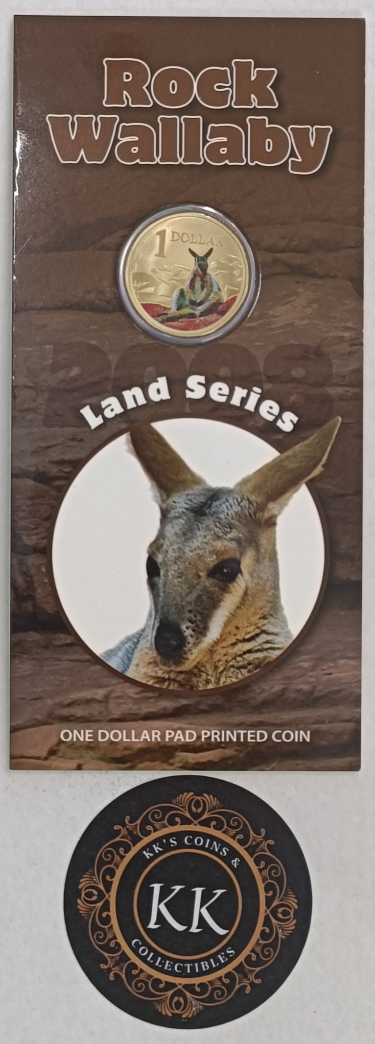 2008 $1 Land Series - Rock Wallaby Uncirculated Coin on Card