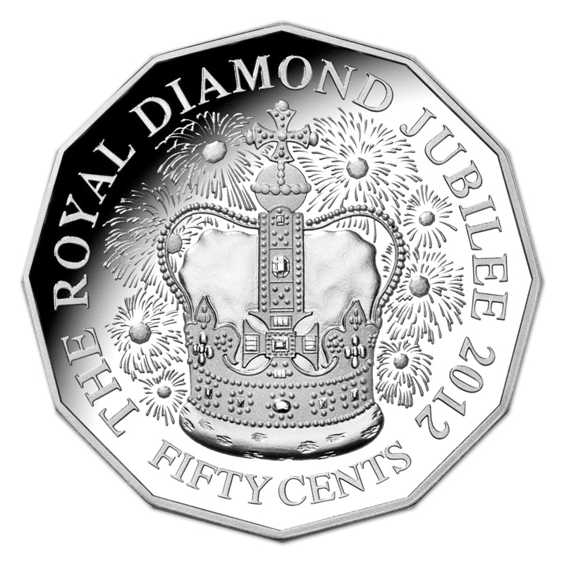2012 QEII Accession Diamond Jubilee 50 Cent Silver Proof Coin