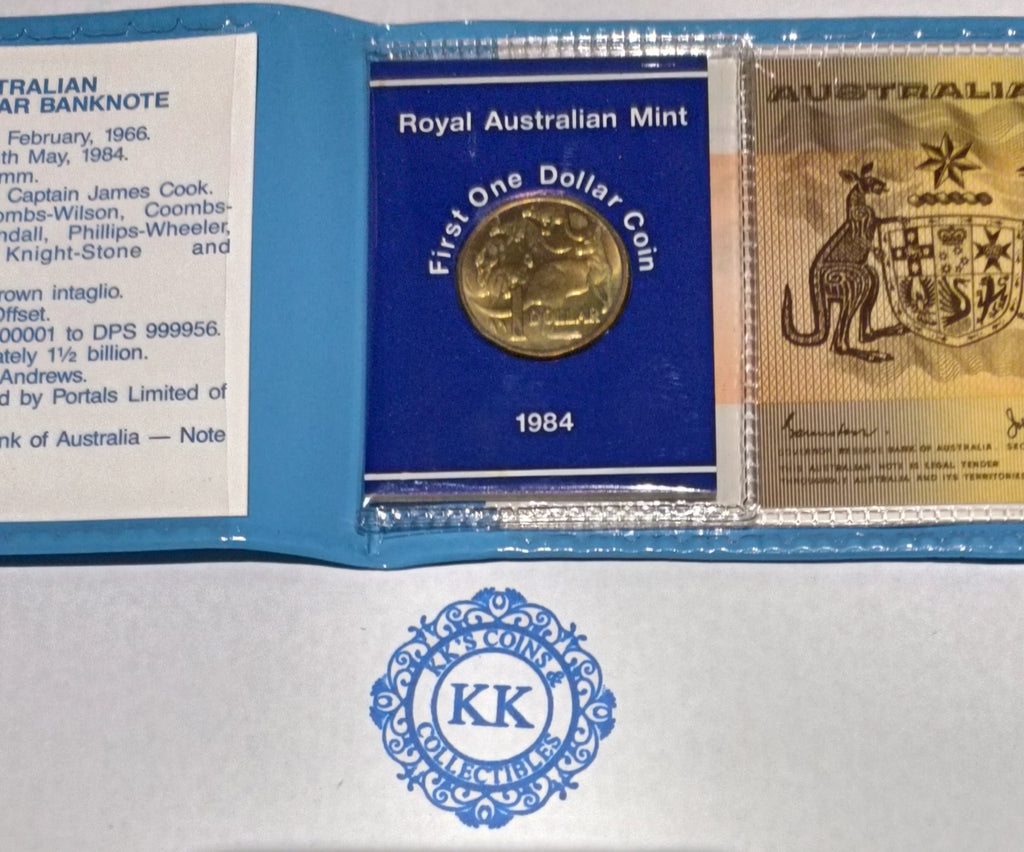 1984 First $1 Coin & Last $1 Banknote Folder #4233