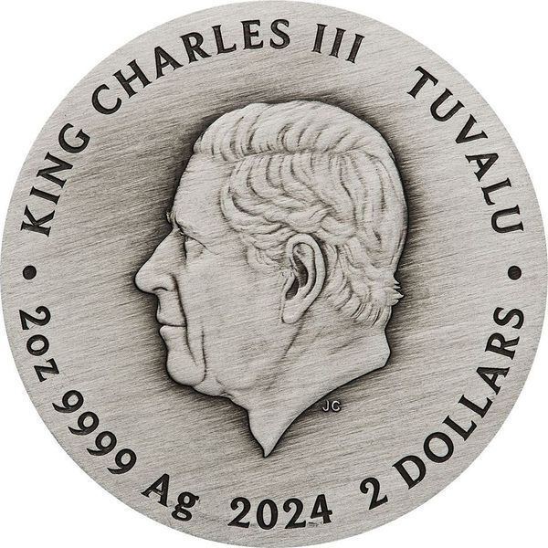 2024 2 Oz Frida Kahlo Silver Antiqued Coloured Coin