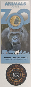 2012 $1 Animals of The Zoo - Western Lowland Gorilla Uncirculated Coin on Card