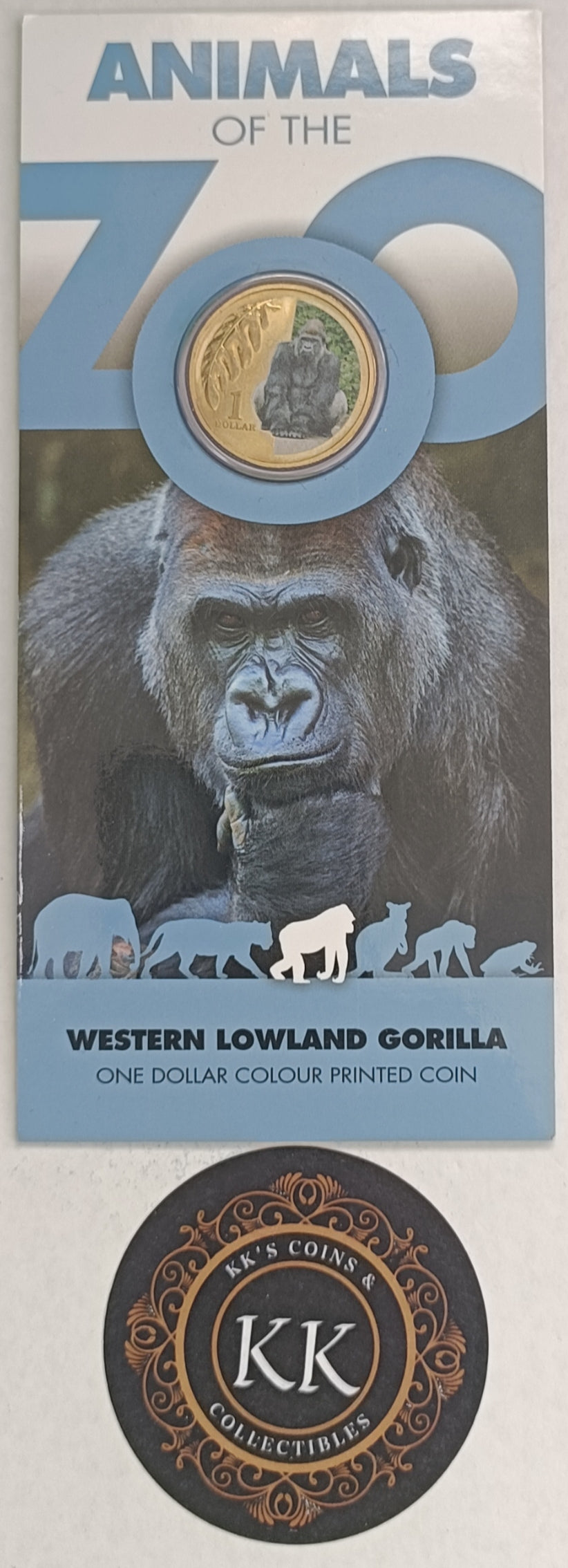2012 $1 Animals of The Zoo - Western Lowland Gorilla Uncirculated Coin on Card