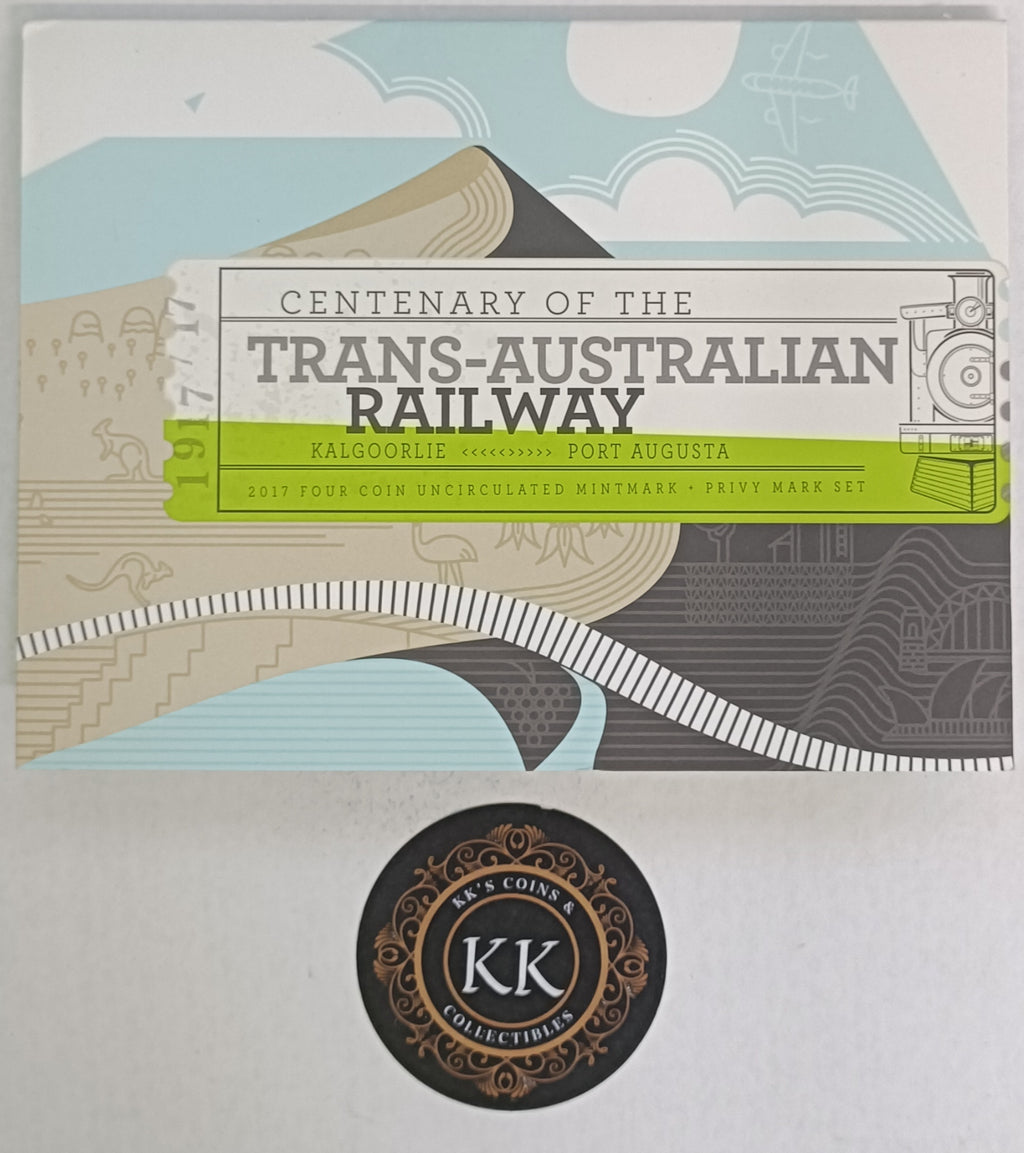 2017 One Dollar ($1) Trans-Australian Railway  4 Coin Mintmark Set CBMS