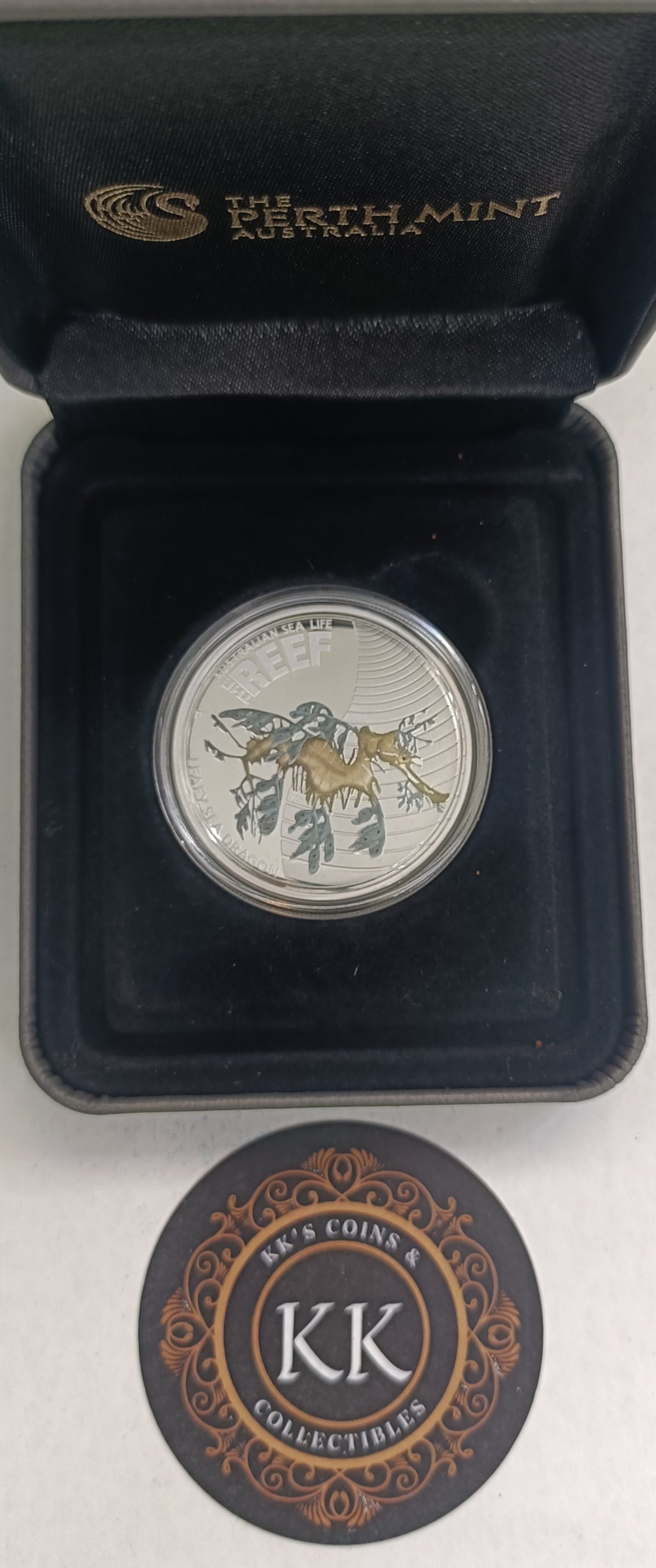 2009 50c Australian Sea Life The Reef - Leafy Sea Dragon - 1/2oz Silver Coloured Proof Coin