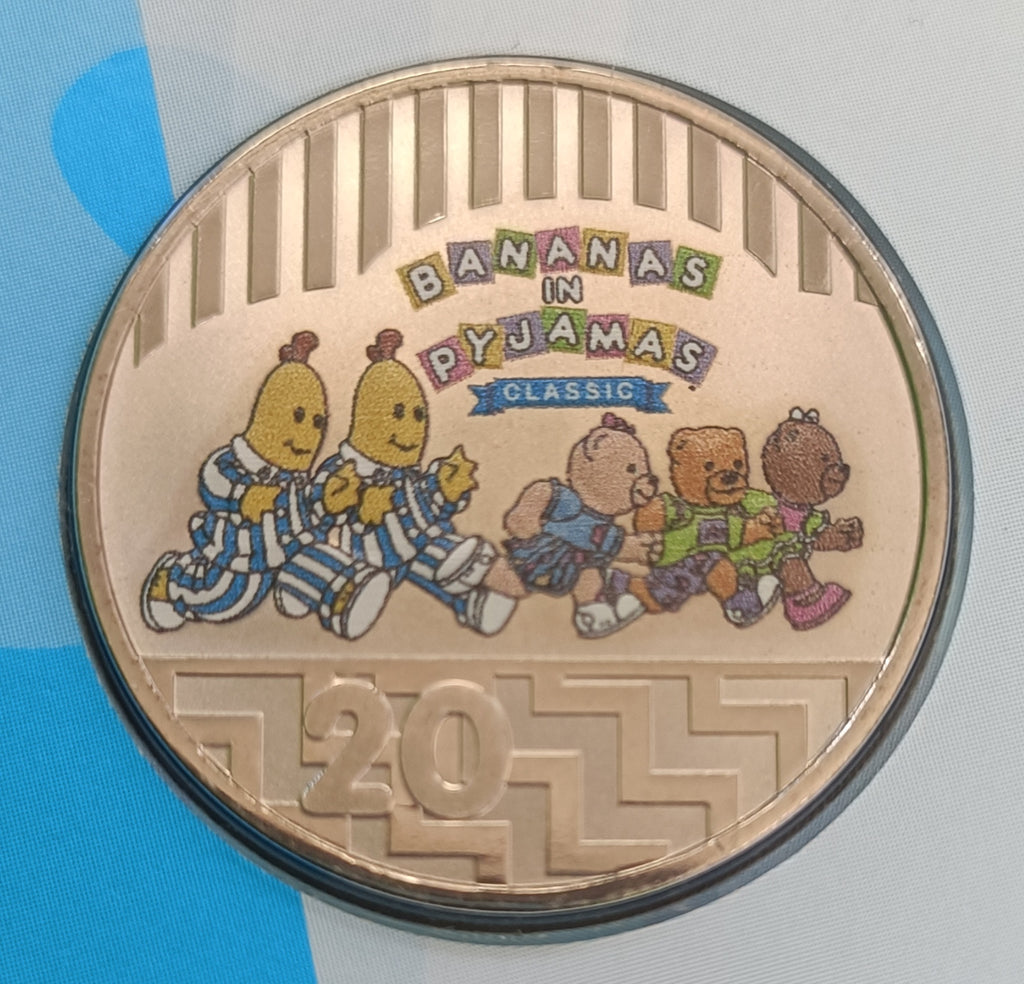 2017 Bananas in Pyjamas 25th Anniversary 20c and 5c Coloured Coin Philatelic Numismatic Cover (PNC)