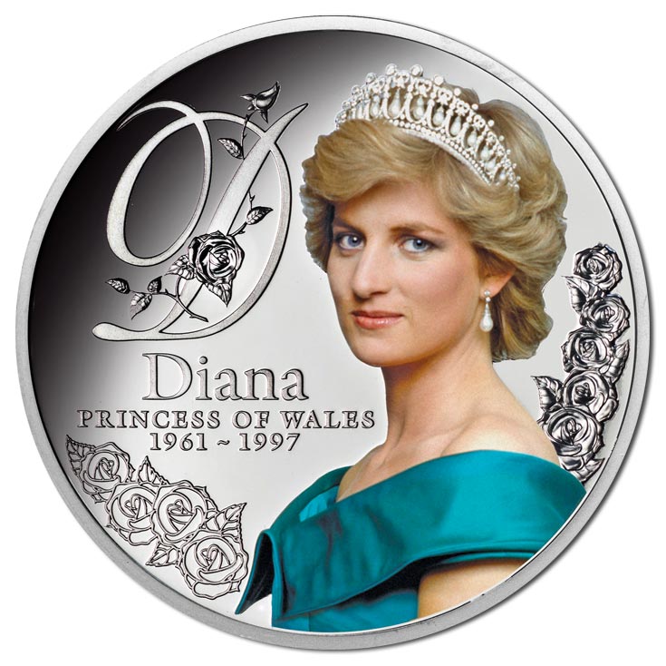 2017 Diana Princess of Wales $1 Colour Coin