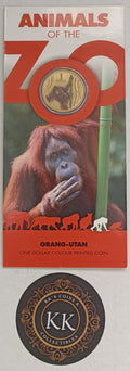 2012 $1 Animals of The Zoo - Orang Utan Uncirculated Coin on Card